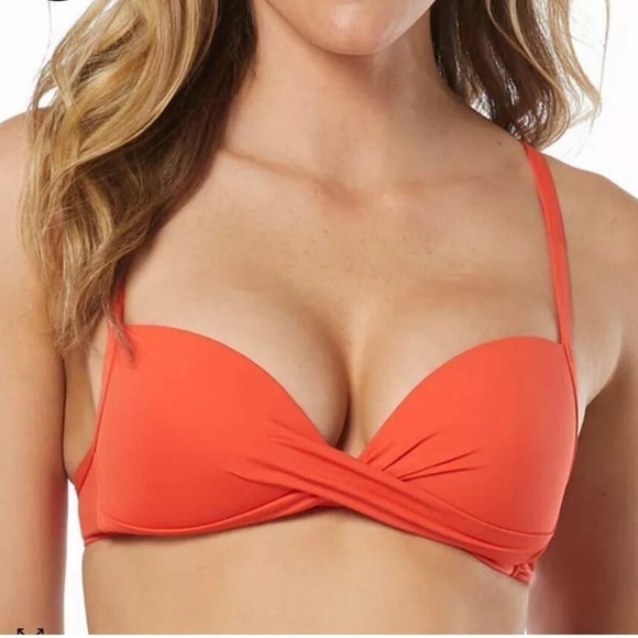 VINCE CAMUTO Women's Draped Adjustable-Strap Bikini Top swimwear - Picture 4 of 11